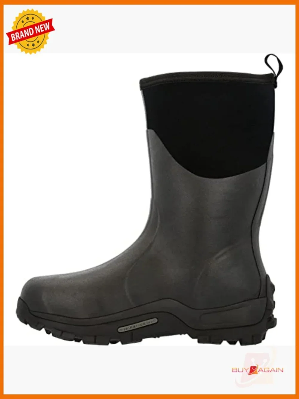 Men's 100% Waterproof Mid-Calf Boots Pull-On Rubber Neoprene EVA Midsole